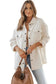 Shackets Beige Textured Shacket with Flap Pockets