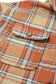 Shackets Blue Oversized Flap Pockets Plaid Shacket with Slits