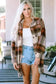 Shackets Brown Plaid Longline Shacket Coat for Women