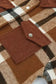 Shackets Brown Pocketed Buttoned Plaid Shirt Jacket