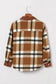Shackets Brown Pocketed Buttoned Plaid Shirt Jacket