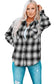 Shackets Buttons Pockets Plaid Shacket