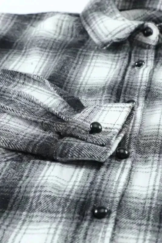 Shackets Buttons Pockets Plaid Shacket