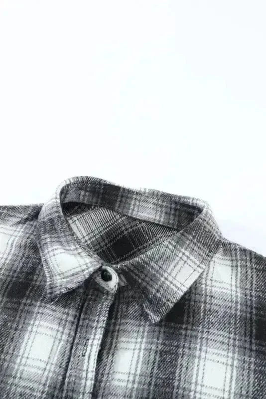 Shackets Buttons Pockets Plaid Shacket
