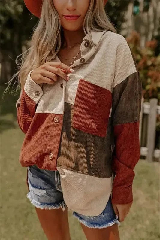 Shackets Cinnamon / S / 95%Polyester+5%Elastane Autumn Hues Corduroy Shacket