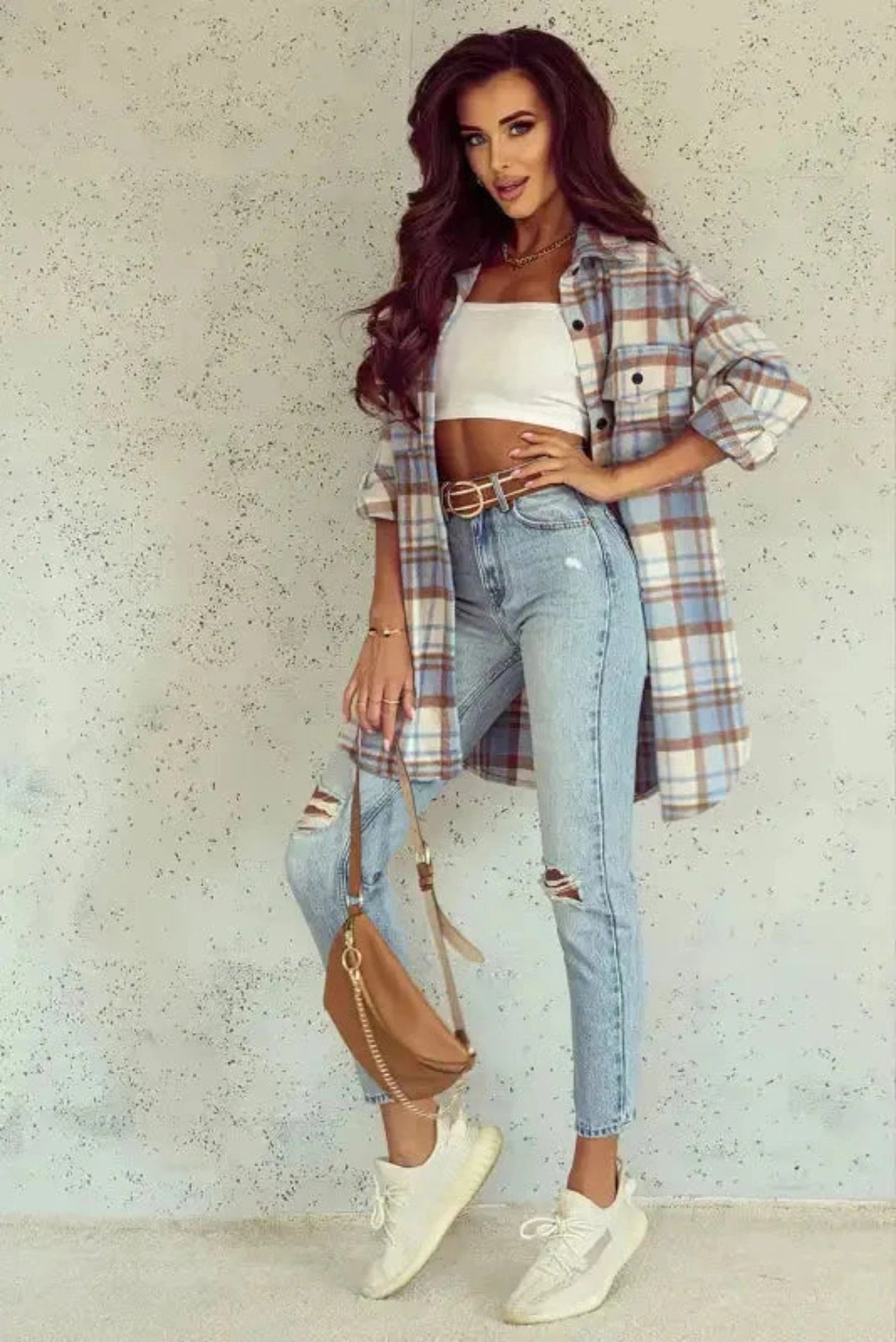 Shackets Classic Plaid Shacket with Flap Pockets