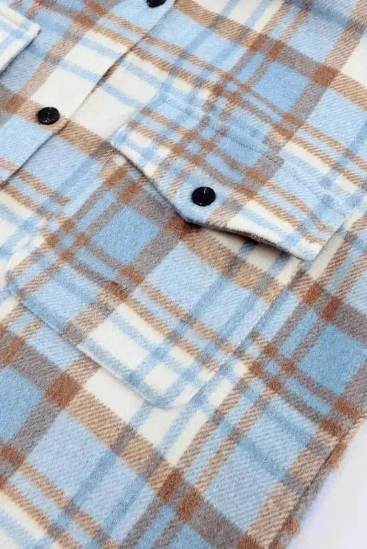 Shackets Classic Plaid Shacket with Flap Pockets
