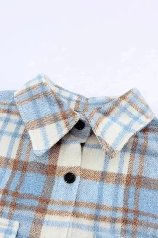 Shackets Classic Plaid Shacket with Flap Pockets