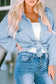 Shackets Cording Shacket with Roll-Tab Sleeves - Stylish Fit
