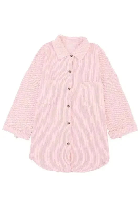 Shackets Cording Shacket with Roll-Tab Sleeves - Stylish Fit
