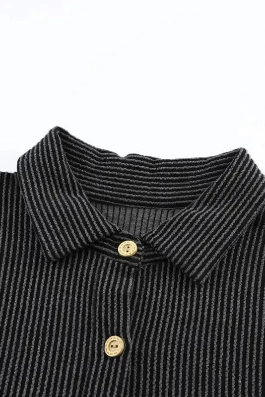 Shackets Cording Shacket with Roll-Tab Sleeves - Stylish Fit