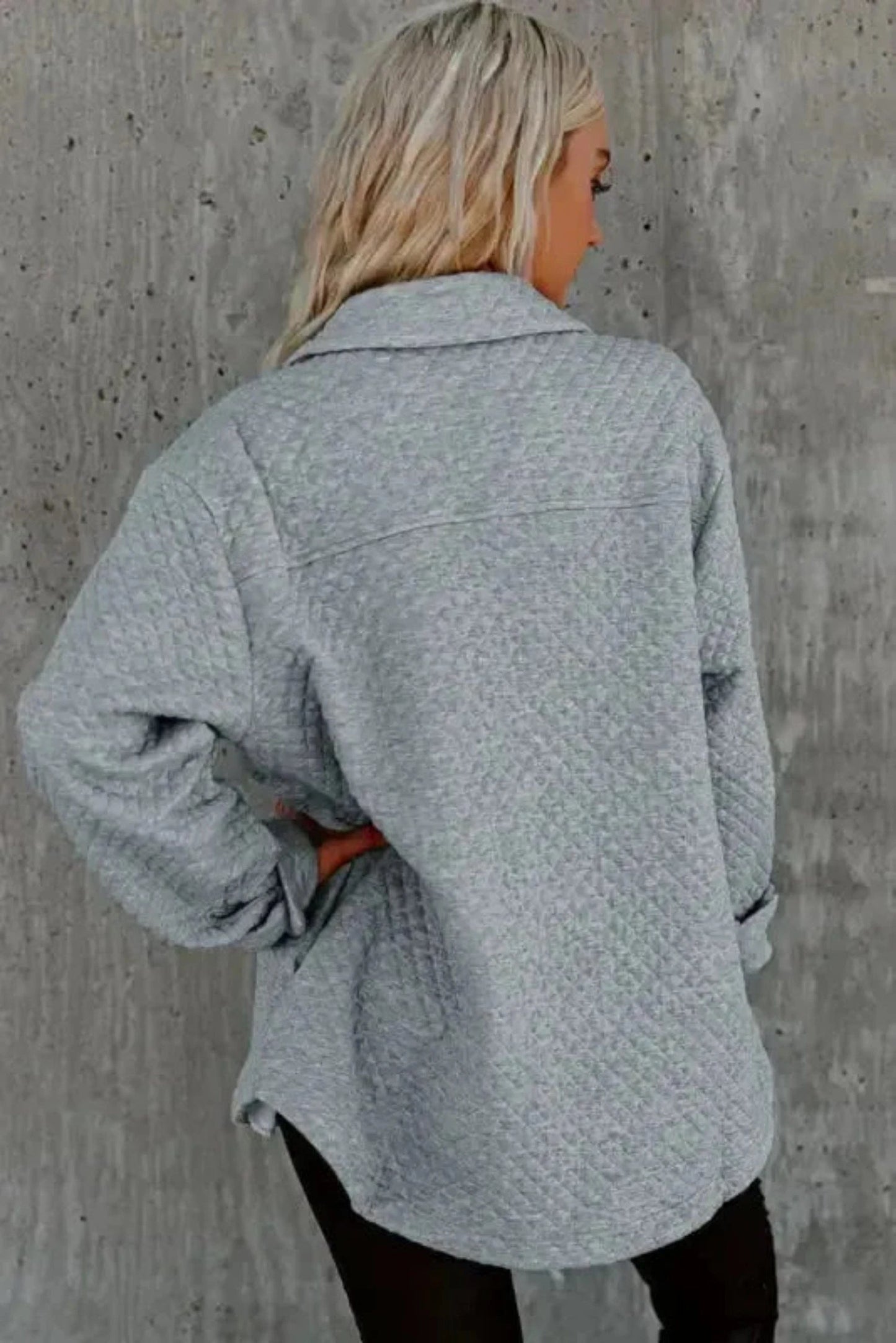 Shackets Lattice Textured Retro Shacket