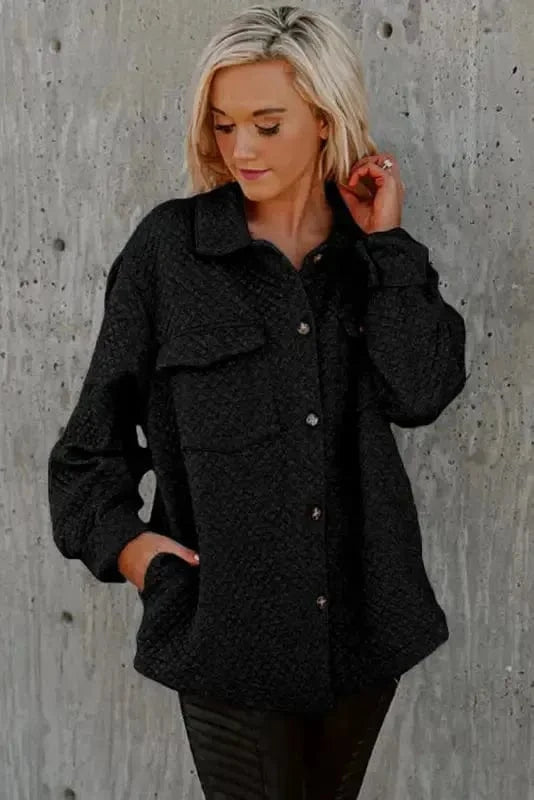 Shackets Lattice Textured Retro Shacket