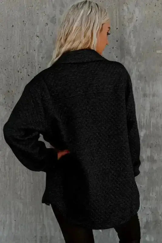 Shackets Lattice Textured Retro Shacket