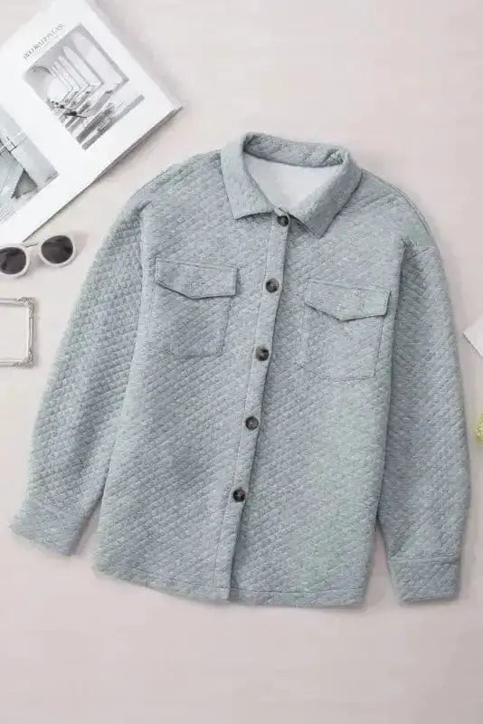 Shackets Lattice Textured Retro Shacket