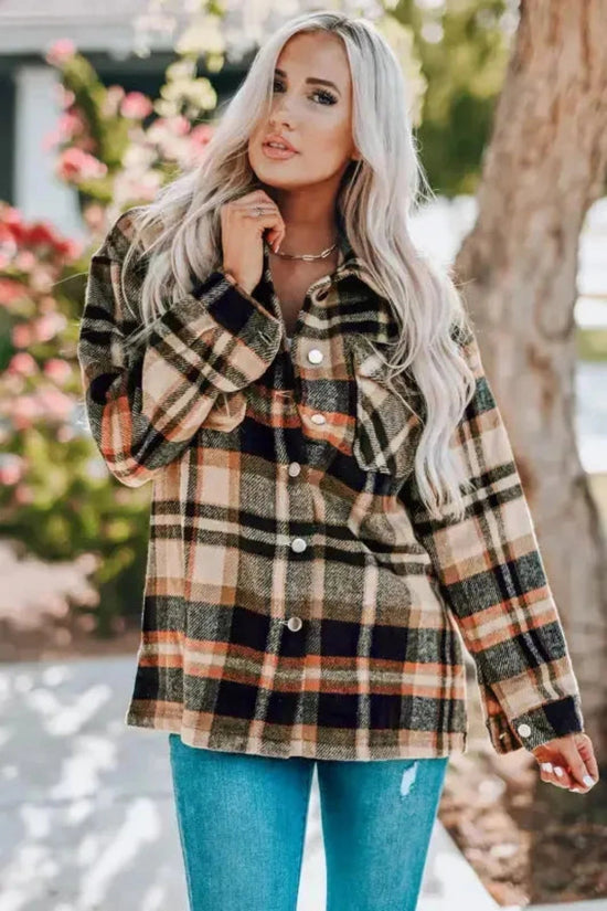 Shackets Oversized Plaid Shacket for Women