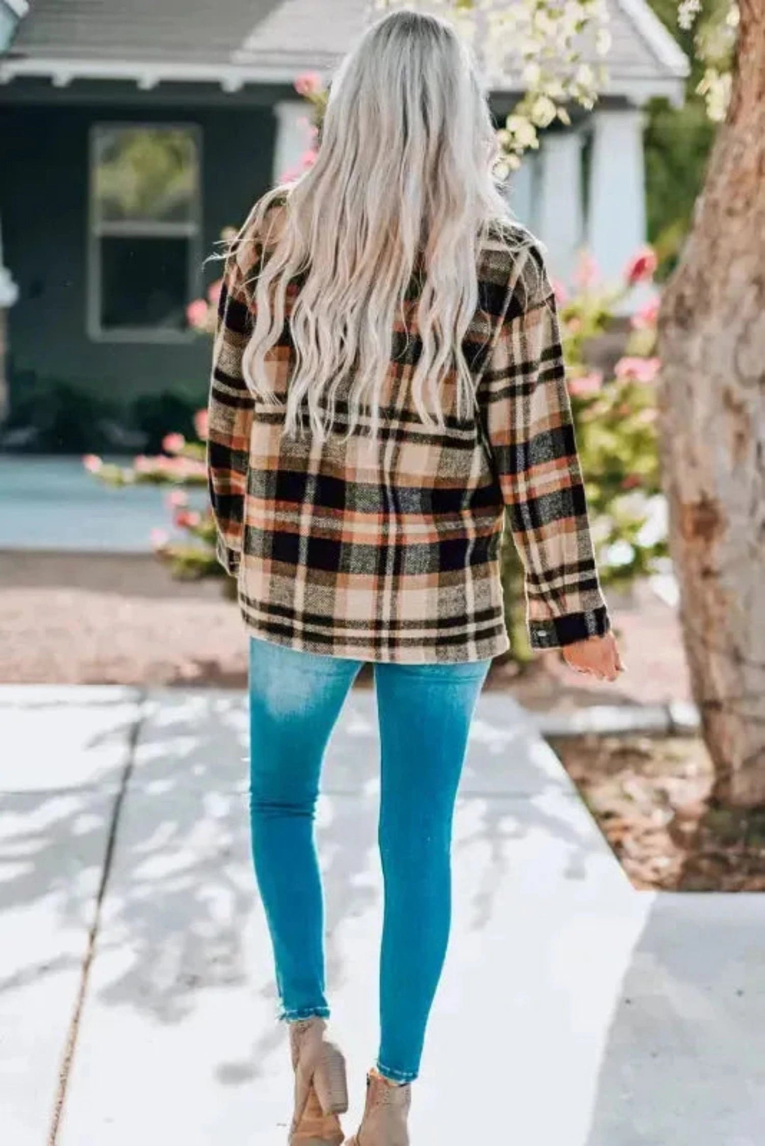 Shackets Oversized Plaid Shacket for Women