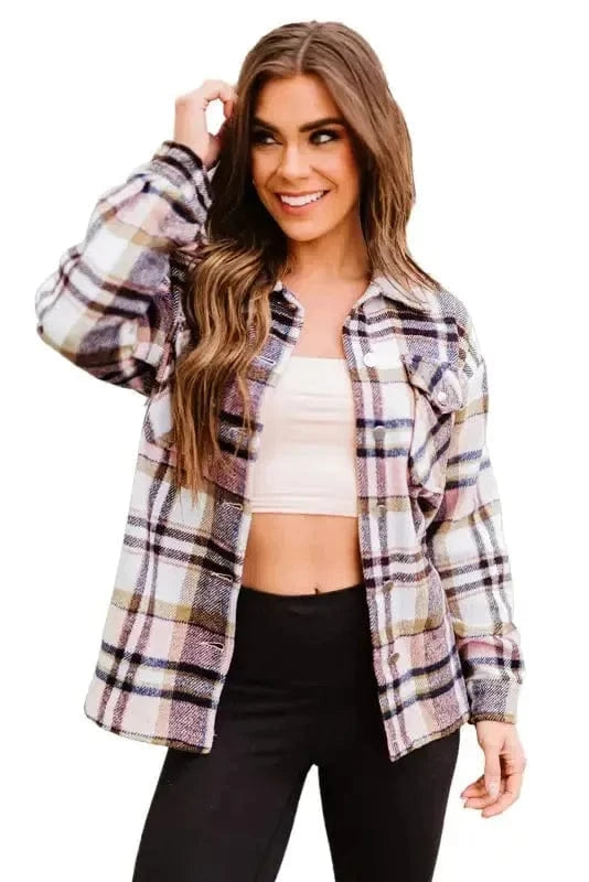 Shackets Oversized Plaid Shacket for Women