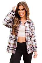Shackets Oversized Plaid Shacket for Women