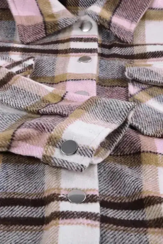 Shackets Oversized Plaid Shacket for Women
