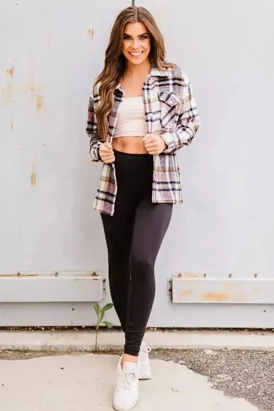 Shackets Oversized Plaid Shacket for Women