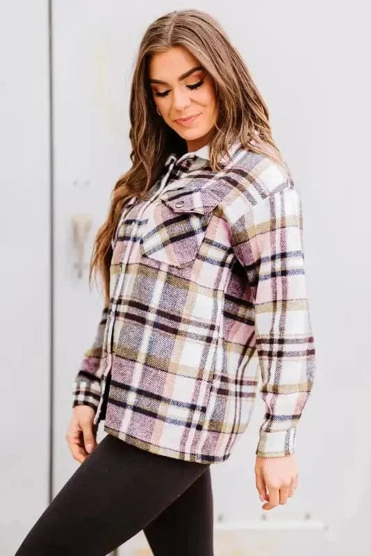 Shackets Oversized Plaid Shacket for Women