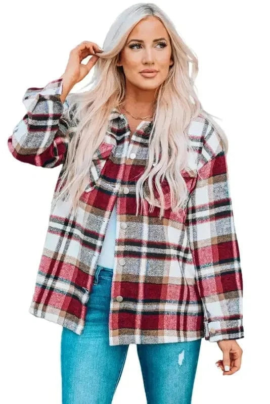 Shackets Oversized Plaid Shacket for Women