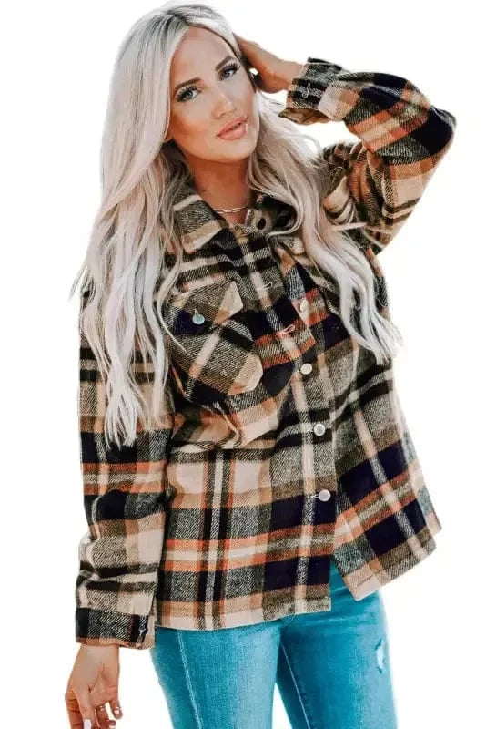 Shackets Oversized Plaid Shacket for Women