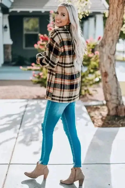 Shackets Oversized Plaid Shacket for Women