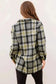 Shackets Oversized Plaid Slit Hem Longline Shirt