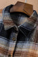 Shackets Oversized Plaid Slit Hem Longline Shirt
