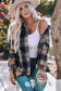 Shackets Oversized Plaid Slit Hem Longline Shirt
