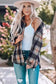 Shackets Oversized Plaid Slit Hem Longline Shirt