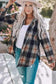 Shackets Oversized Plaid Slit Hem Longline Shirt