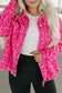 Shackets Pink Leopard Print Denim Jacket