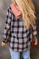 Shackets Pink Plaid Hooded Button-Up Shacket