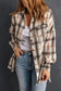 Shackets Plaid Button Front Western Style Shacket