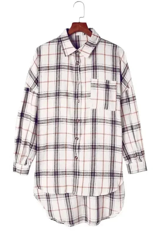 Shackets Plaid Button Front Western Style Shacket
