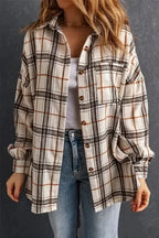 Shackets Plaid Button Front Western Style Shacket