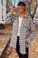 Shackets Plaid Button-Up Tunic Shacket with Pockets