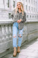 Shackets Plaid Button-Up Tunic Shacket with Pockets