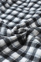 Shackets Plaid Button-Up Tunic Shacket with Pockets