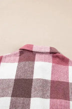 Shackets Plaid Color Block Button Down Jacket