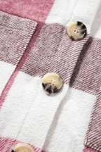 Shackets Plaid Color Block Button Down Jacket