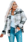 Shackets Plaid Color Block Button Down Jacket