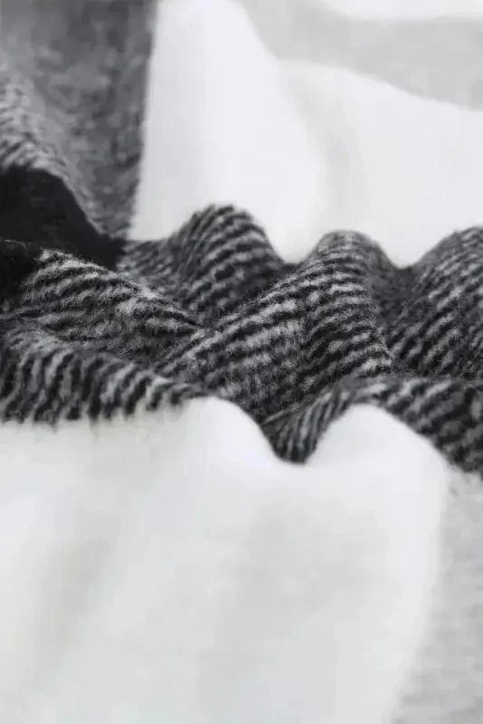 Shackets Plaid Color Block Button Down Jacket