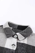 Shackets Plaid Color Block Button Down Jacket