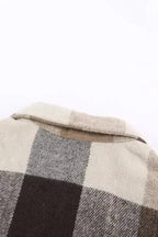 Shackets Plaid Color Block Button Down Jacket