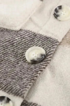 Shackets Plaid Color Block Button Down Jacket