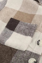 Shackets Plaid Color Block Button Down Jacket